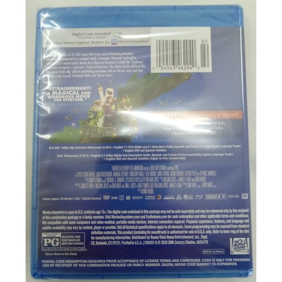 Epic 2013 Blu-ray DVD Digital Copy Animated Family Movie NEW - Picture 4 of 6